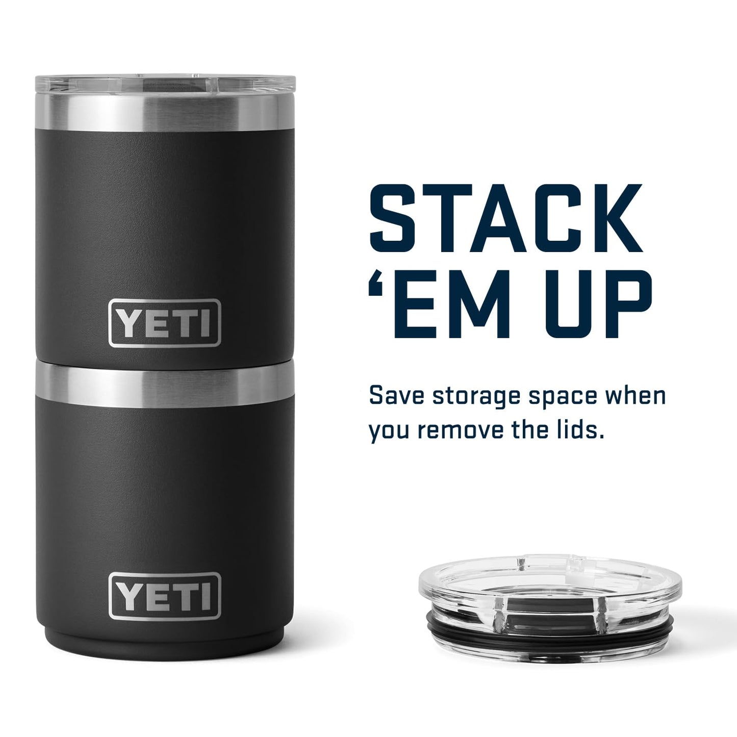 YETI Rambler 10 oz Stackable Lowball 2.0, Vacuum Insulated, Stainless Steel with MagSlider Lid, Stainless