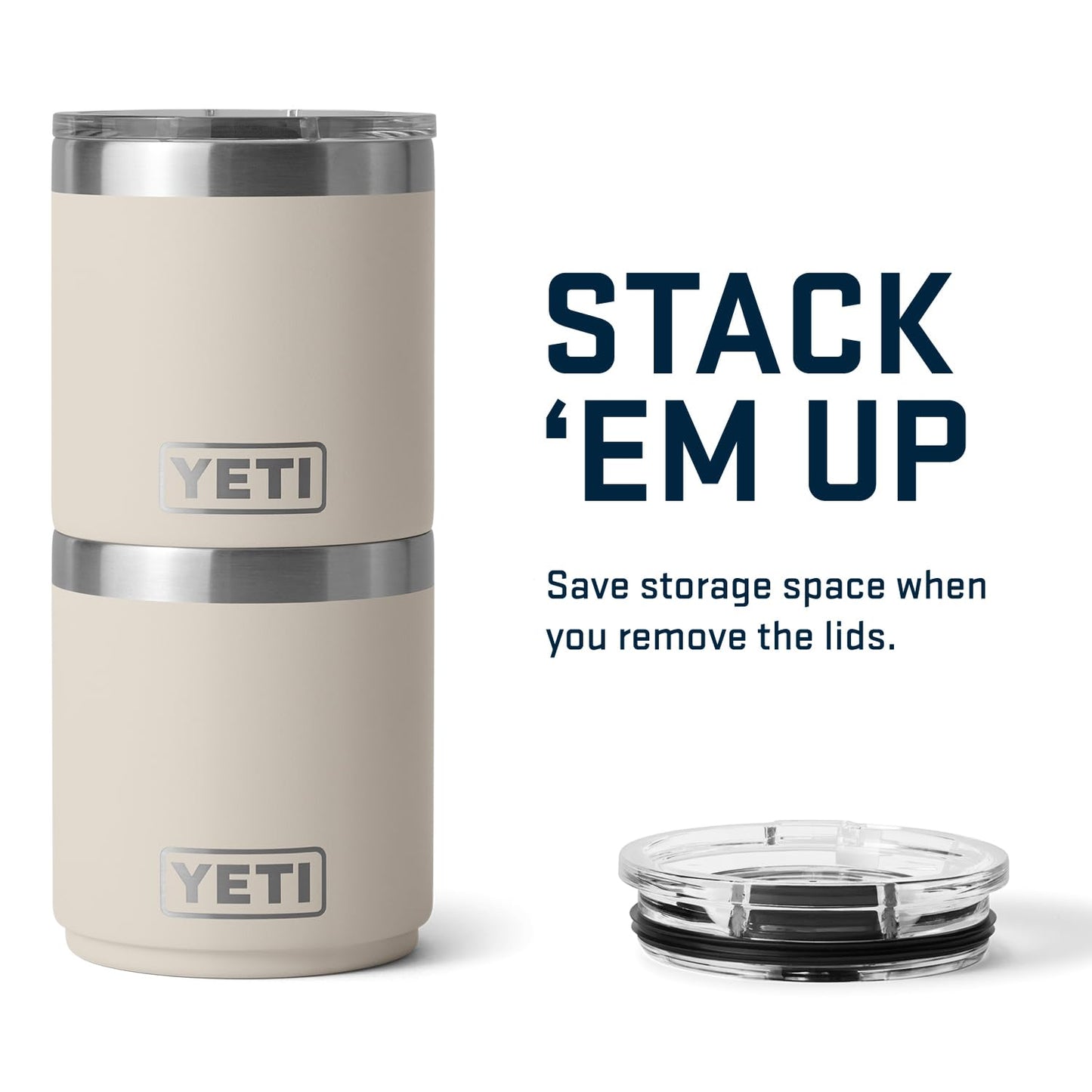 YETI Rambler 10 oz Stackable Lowball 2.0, Vacuum Insulated, Stainless Steel with MagSlider Lid, Stainless