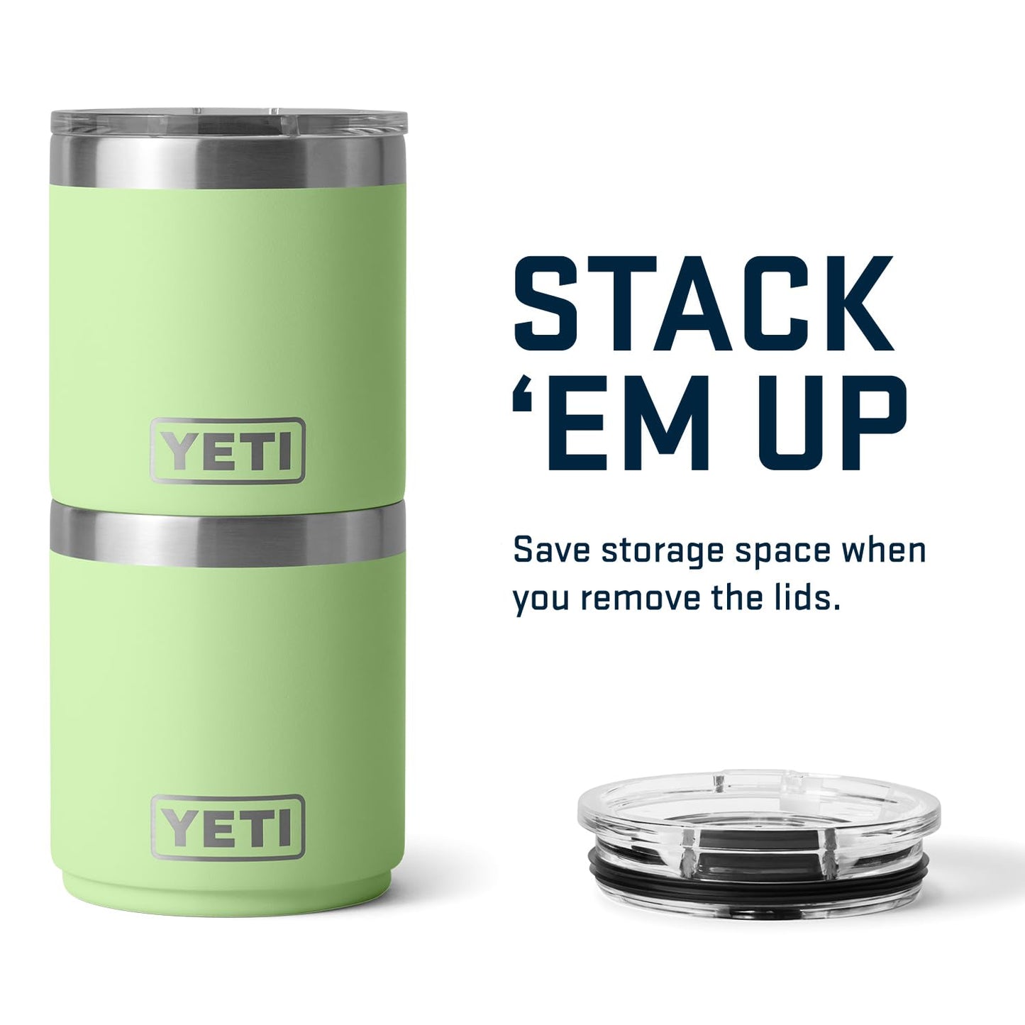 YETI Rambler 10 oz Stackable Lowball 2.0, Vacuum Insulated, Stainless Steel with MagSlider Lid, Stainless