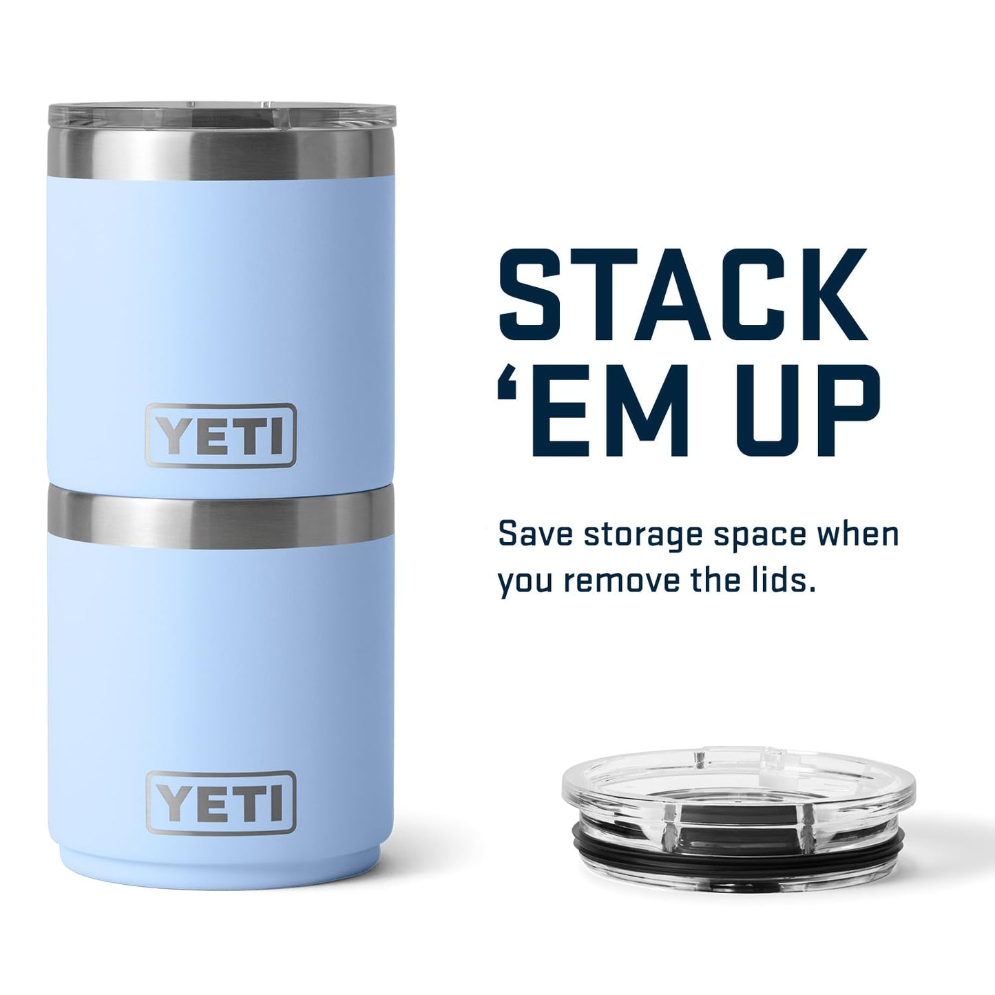YETI Rambler 10 oz Stackable Lowball 2.0, Vacuum Insulated, Stainless Steel with MagSlider Lid, Stainless