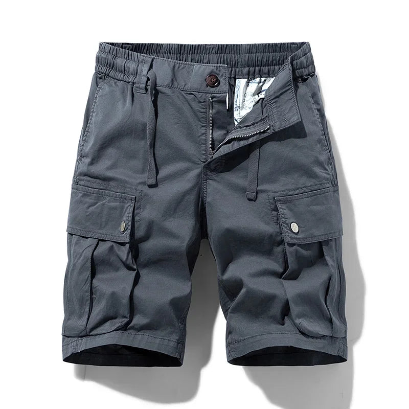 Summer Men Cotton Cargo Shorts Mens Jogger Casual Sport Beach Camouflage Shorts Man Drawstring Pocket Outdoor Short Pant Trouser