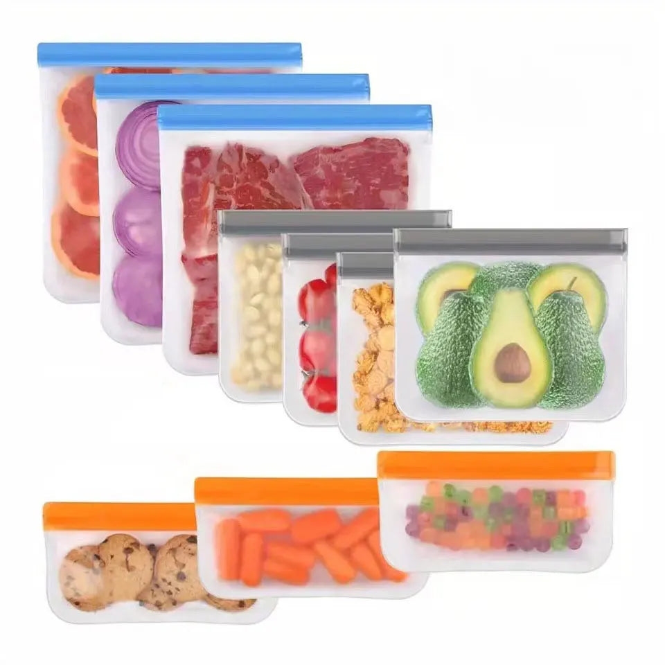 Silicone Food Grade Storage Containers Leakproof Containers Reusable Stand Up Zip Shut Bag Fresh Bag Food Storage Bag Fresh Wrap