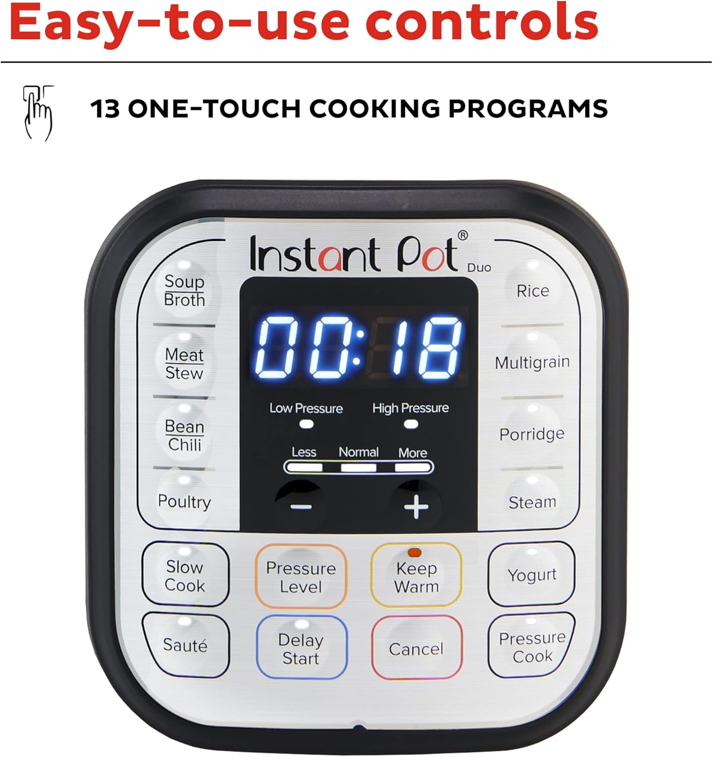 Instant Pot Duo 7-in-1 Electric Pressure Cooker, Slow Cooker, Rice Cooker, Steamer, Saute, Yogurt Maker, Warmer & Sterilizer, Includes App With Over 800 Recipes, Stainless Steel, 6 Quart