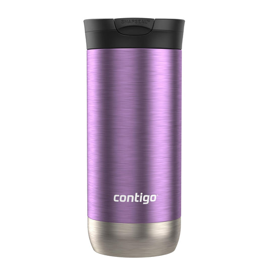 Contigo Huron 2.0 Stainless Steel Travel Mug with Leak-Proof SnapSeal Lid, Vacuum-Insulated Tumbler for Coffee and Tea, Blueberry, 16 oz (473 mL)