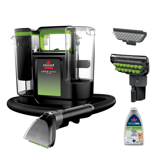 BISSELL Little Green Proheat Portable Deep Cleaner/Spot Cleaner and Car/Auto Detailers with Self-Cleaning HydroRinse Tool for Carpet and Upholstery, 2513E