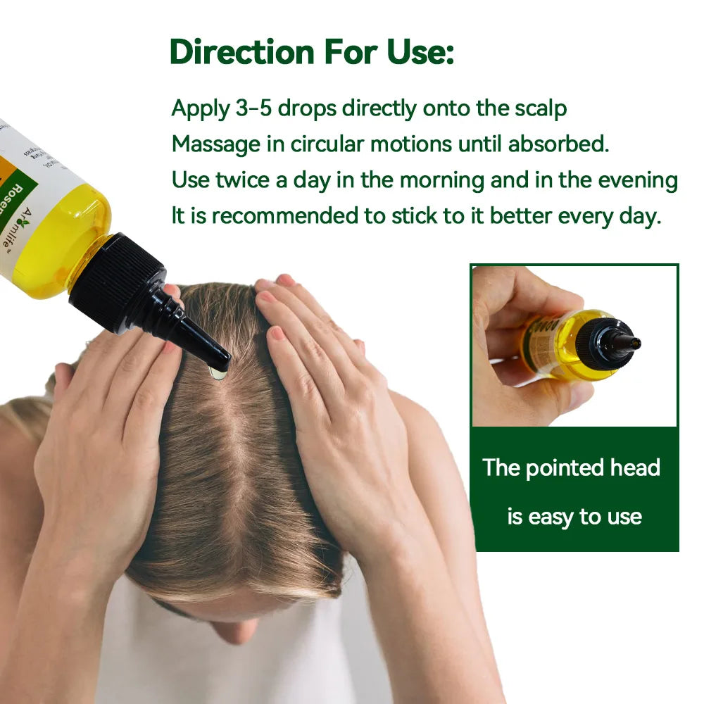 Fast hair growth essence application directions on the scalp for effective results