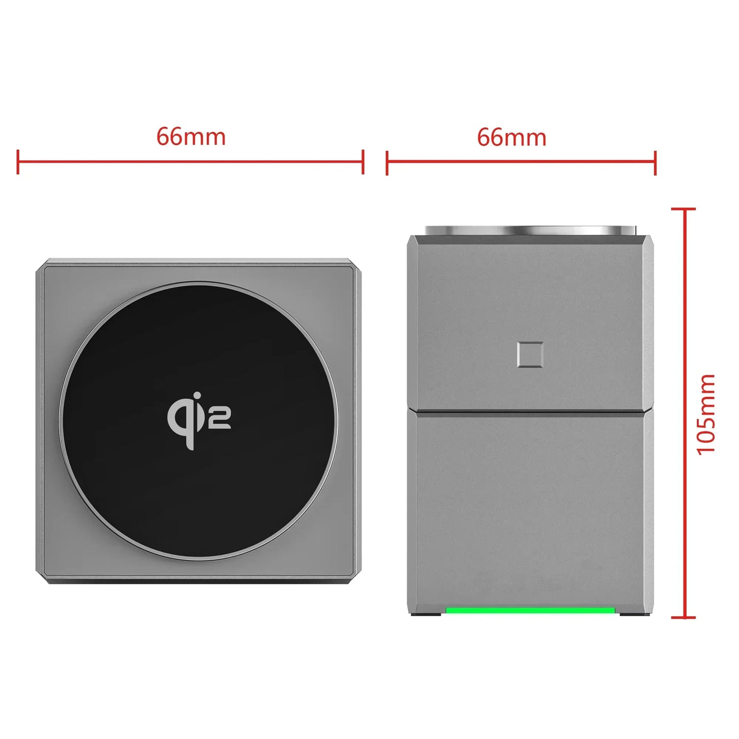 Compact fast charging dock for iPhone and Android with sleek design and LED indicator