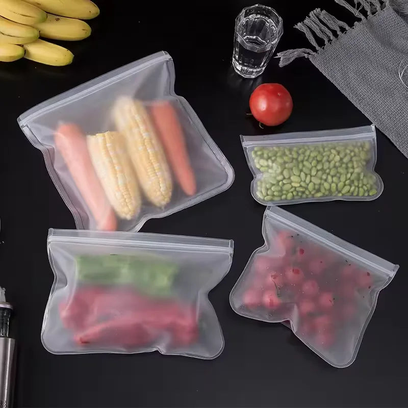 Silicone Food Grade Storage Containers Leakproof Containers Reusable Stand Up Zip Shut Bag Fresh Bag Food Storage Bag Fresh Wrap