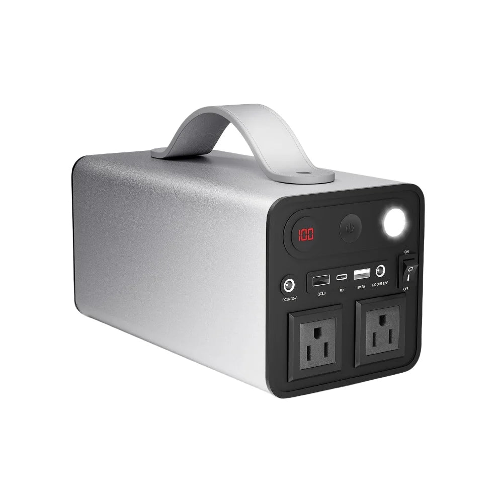 DSS Global Solutions New Energy Portable Charger with dual AC outlets and USB ports for charging devices